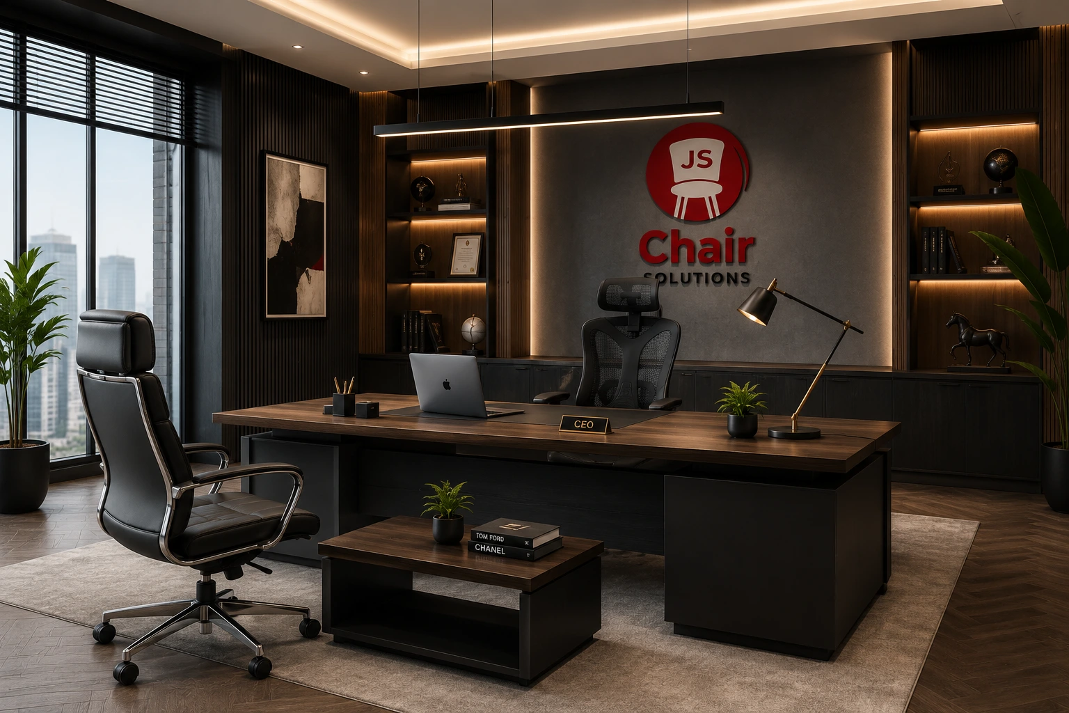 Executive CEO cabin with premium furniture